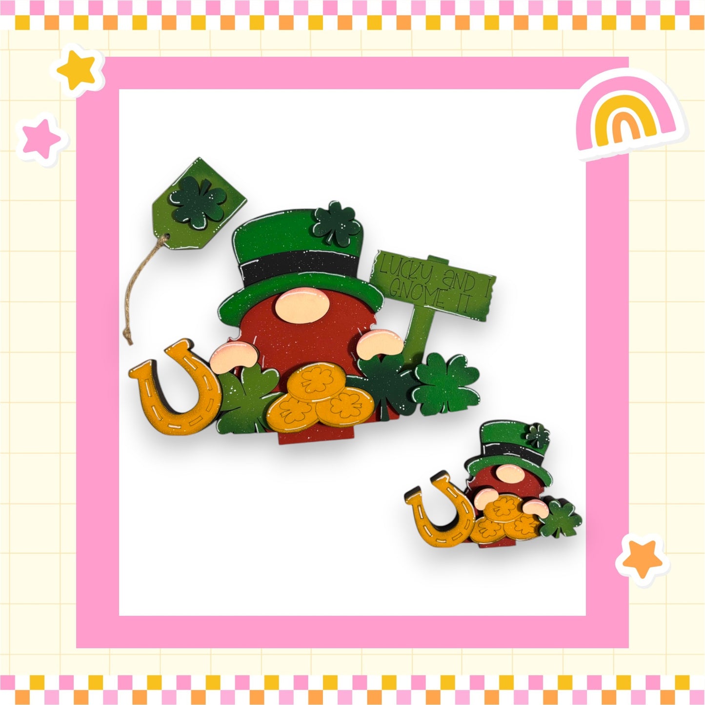 a st patrick's day brooch with a leprechaun