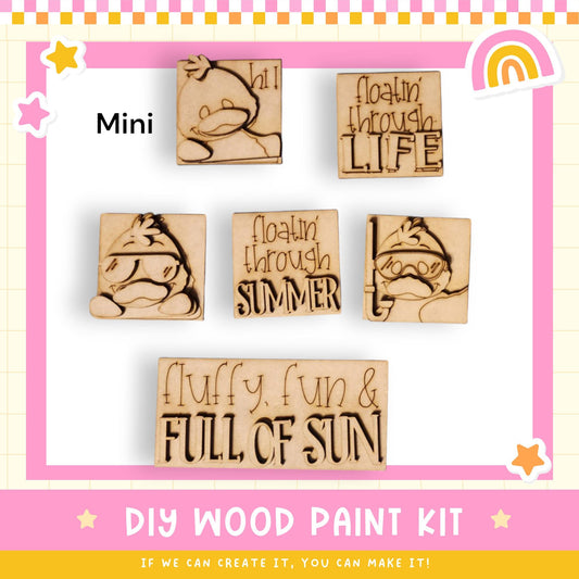 a set of wooden stamps with words on them