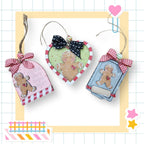 a couple of ornaments that are on a table