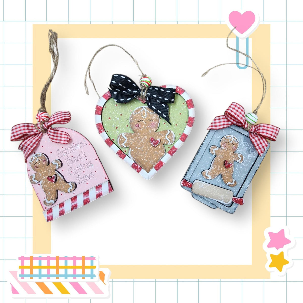 a couple of ornaments that are on a table