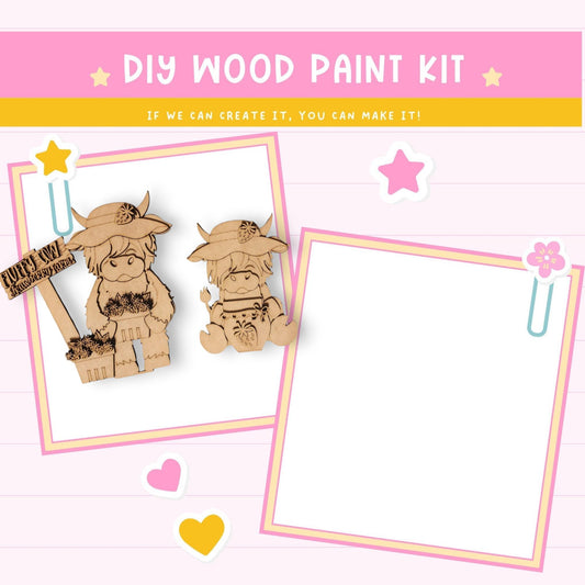 a picture of a wooden craft kit with a picture of a baby yoda