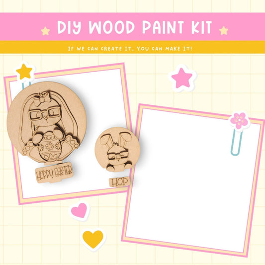 a wooden craft kit with a picture of a girl