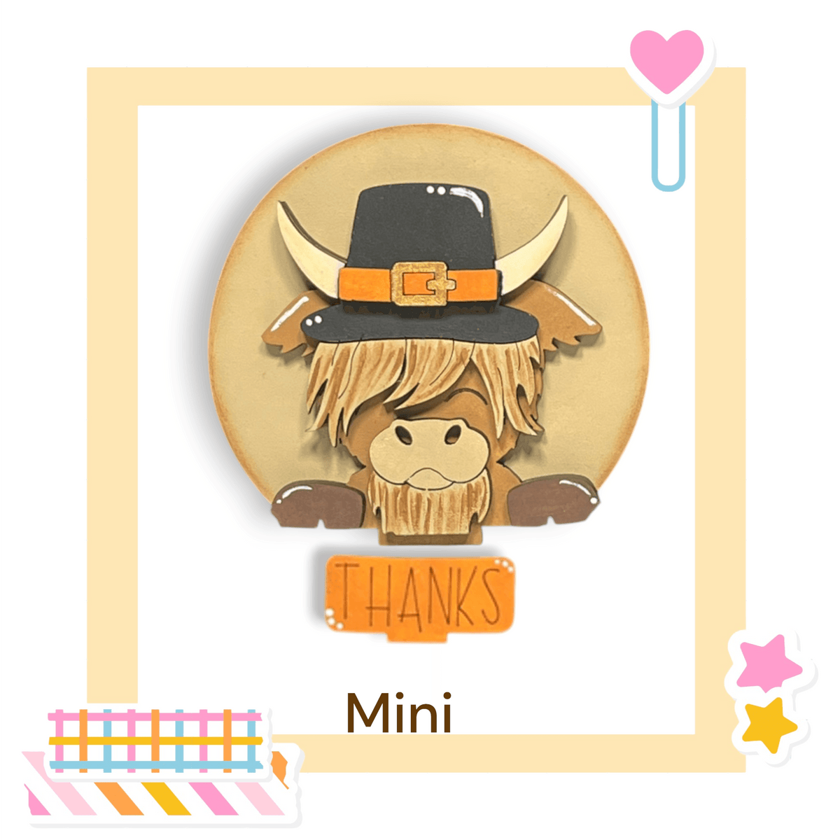 a card with a picture of a cartoon character wearing a hat