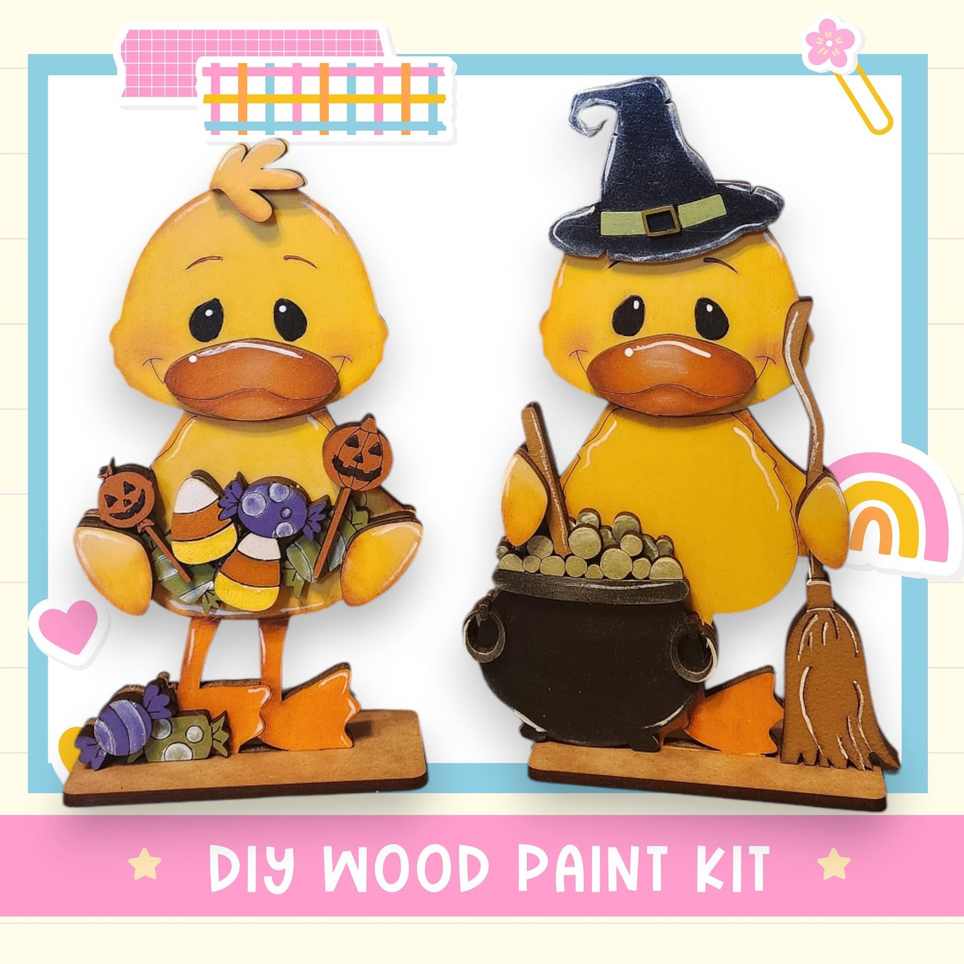 a couple of yellow ducks sitting next to each other