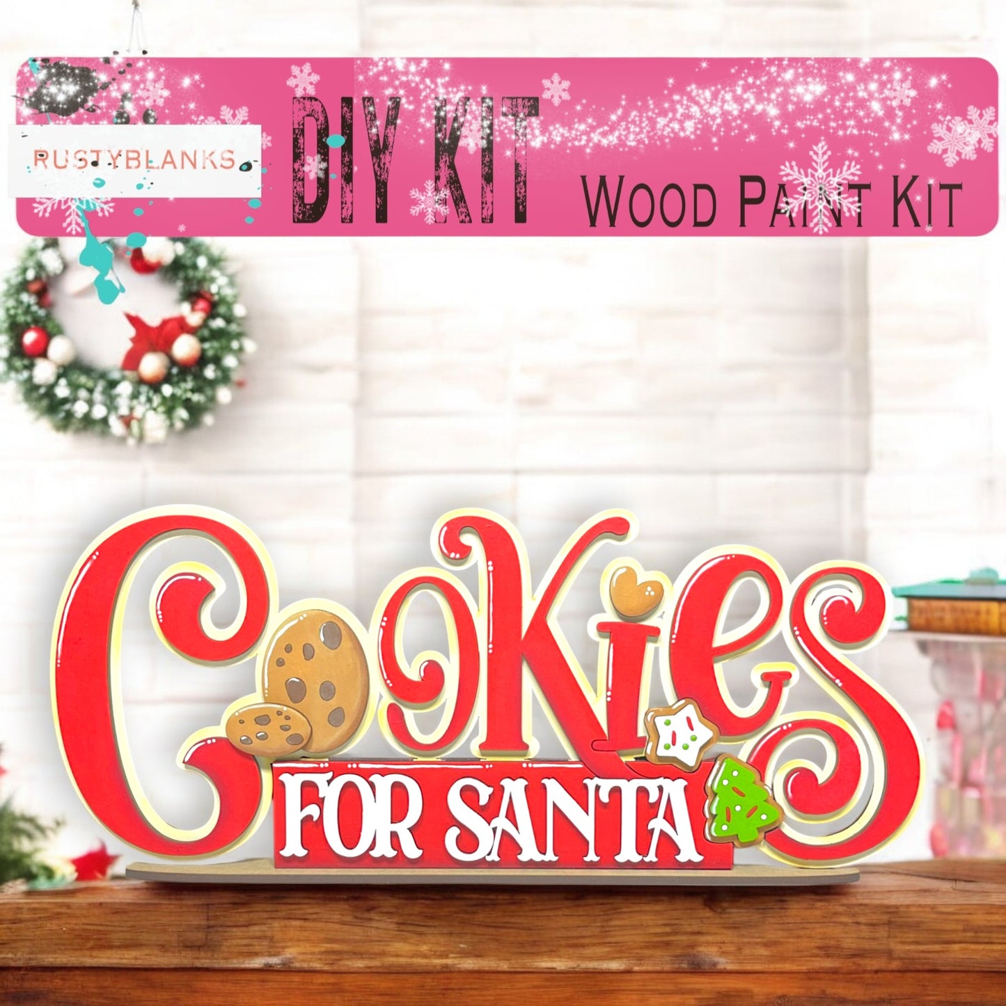 a wooden sign that says cookies for santa