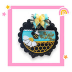 a card with a picture of a bee on it