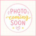 a circular graphic with the text "PHOTO coming SOON" written in a cursive font. There are also two small hearts and two stars placed around the text.