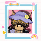 a picture of a stuffed animal wearing a purple hat