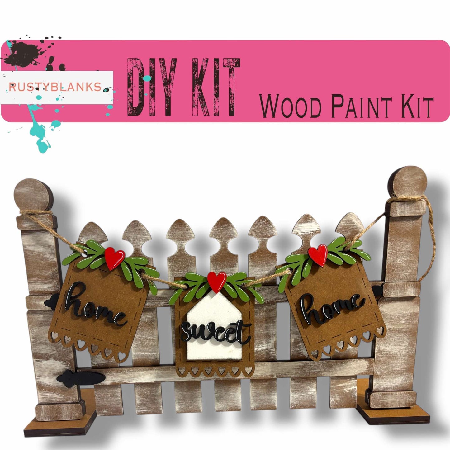 a picture of a wooden fence with a sign that says diy kit