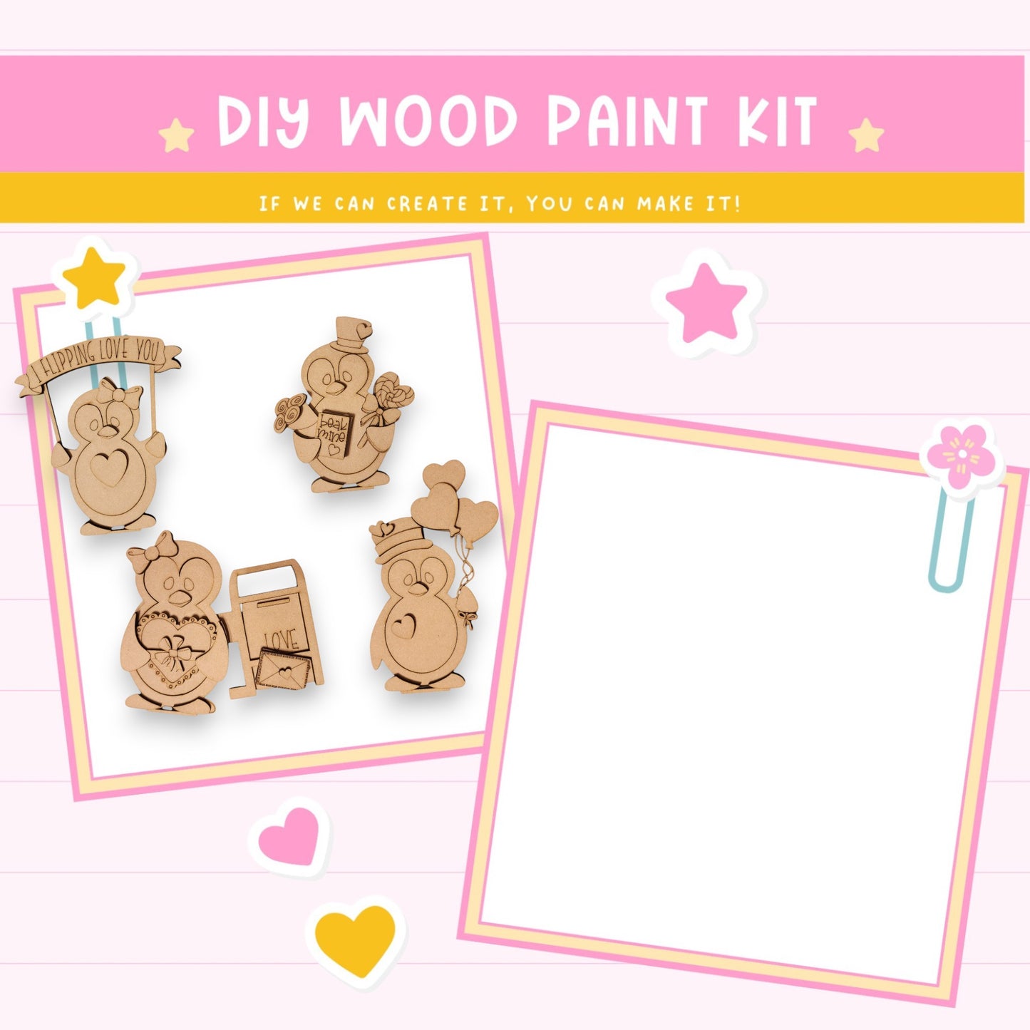 a wooden craft kit with a picture of a monkey