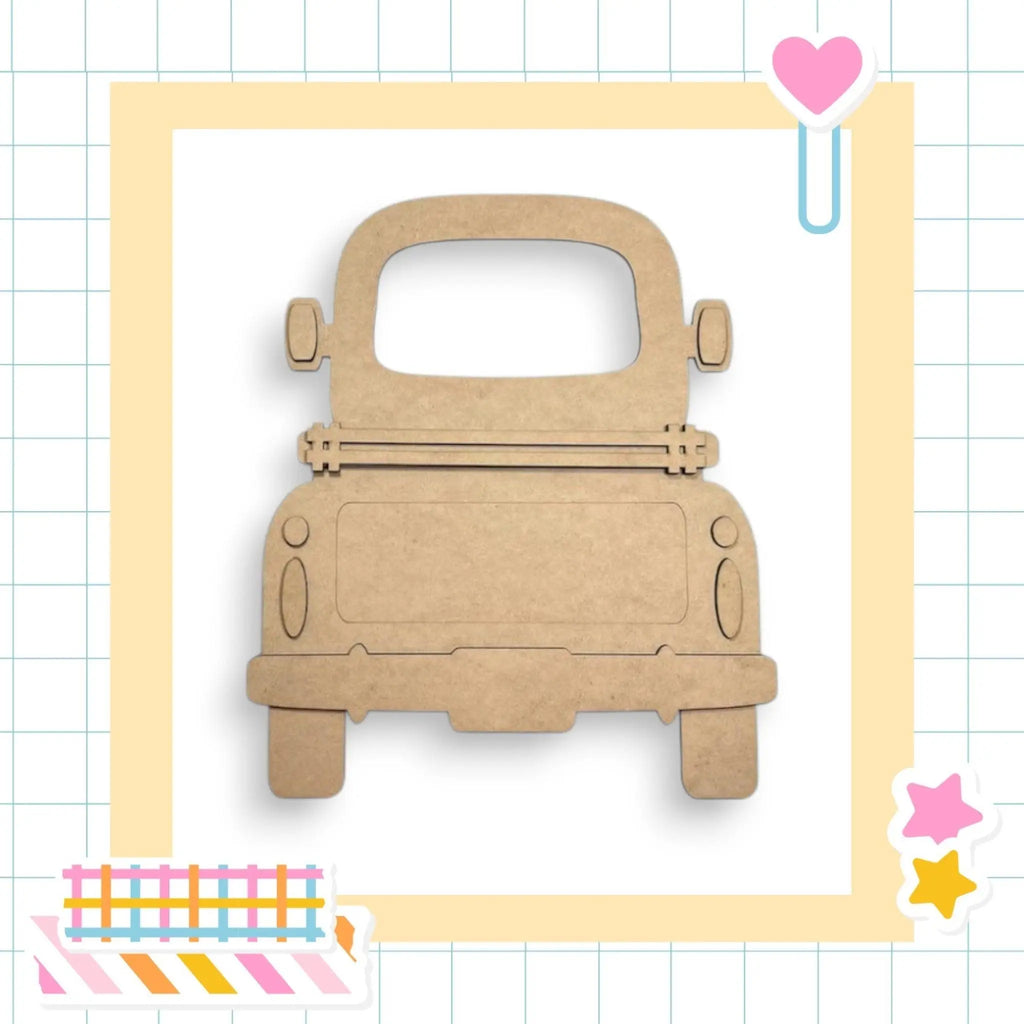 a cardboard cutout of a small car