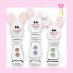 a couple of rabbits are standing next to each other