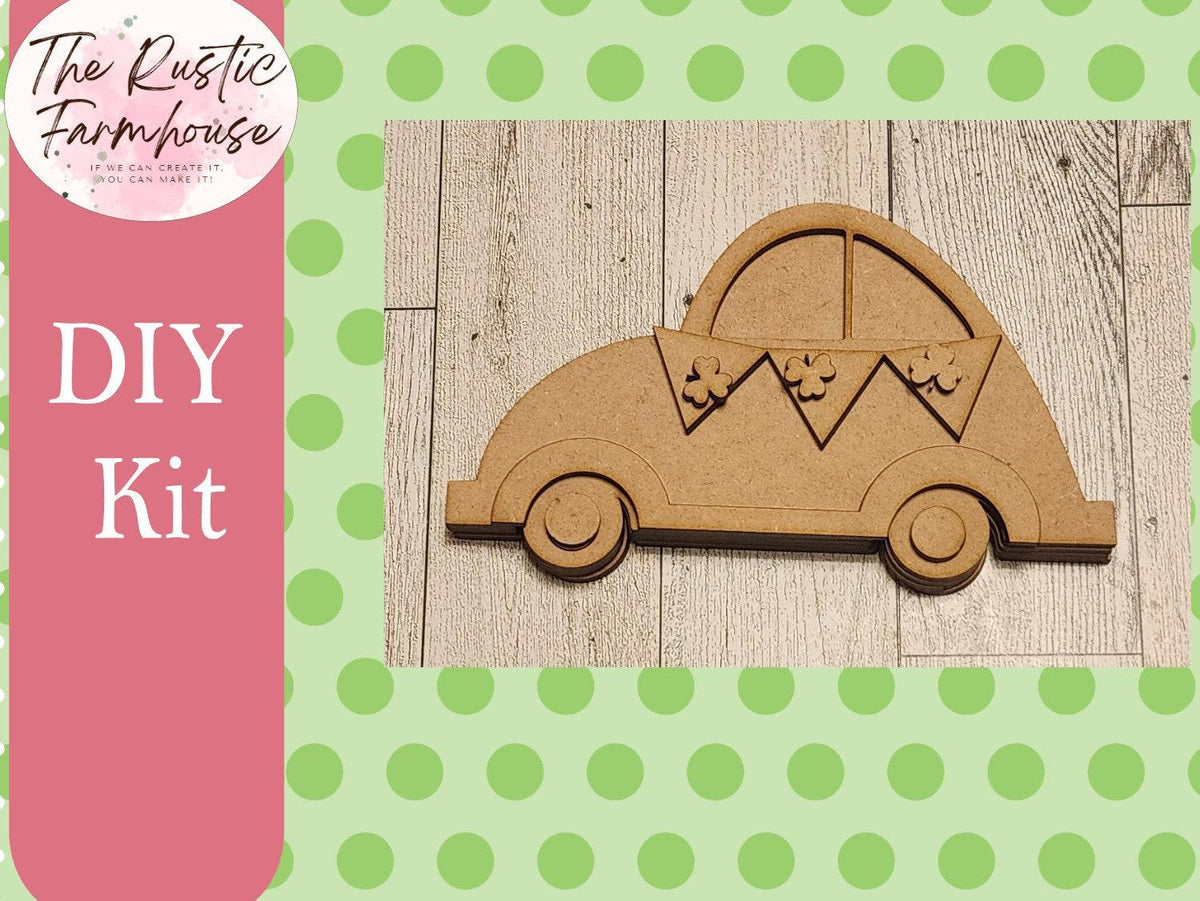 St Patricks Bug  Car |  Beetle, DIY Wood Blank product image 2 from The Rustic Farmhouse