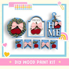 a paper craft kit with a picture of apples