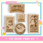 a picture of some wooden stamps and magnets