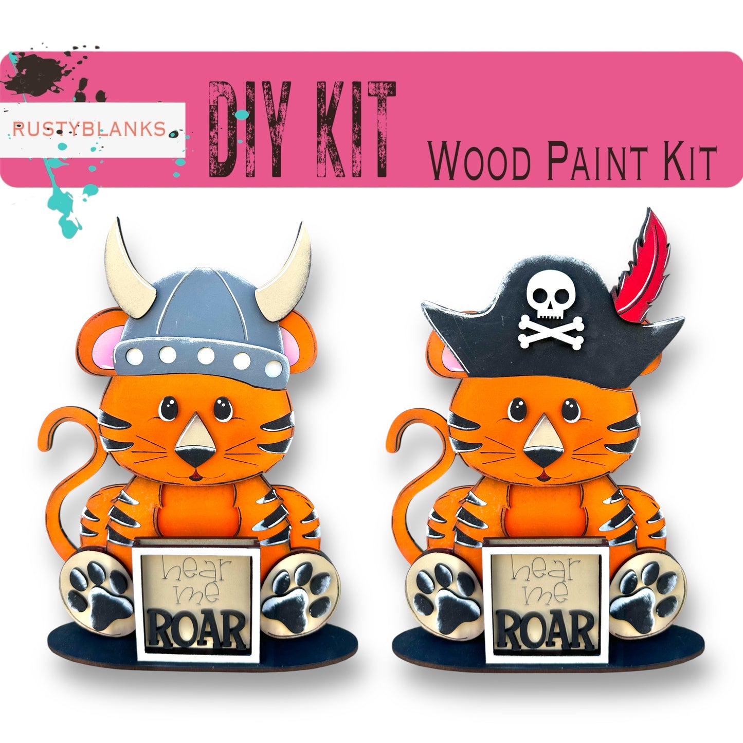 a pair of paper cut outs of a cat and a pirate