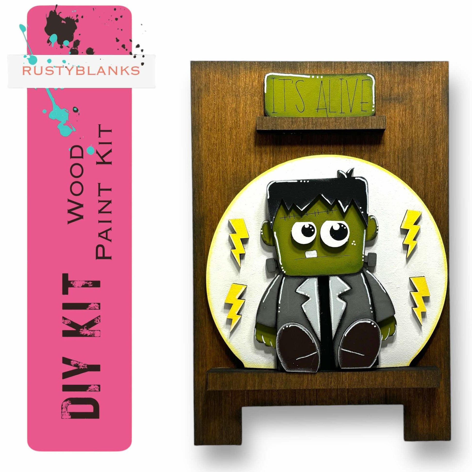 a cut out of a cartoon character on a wooden plaque