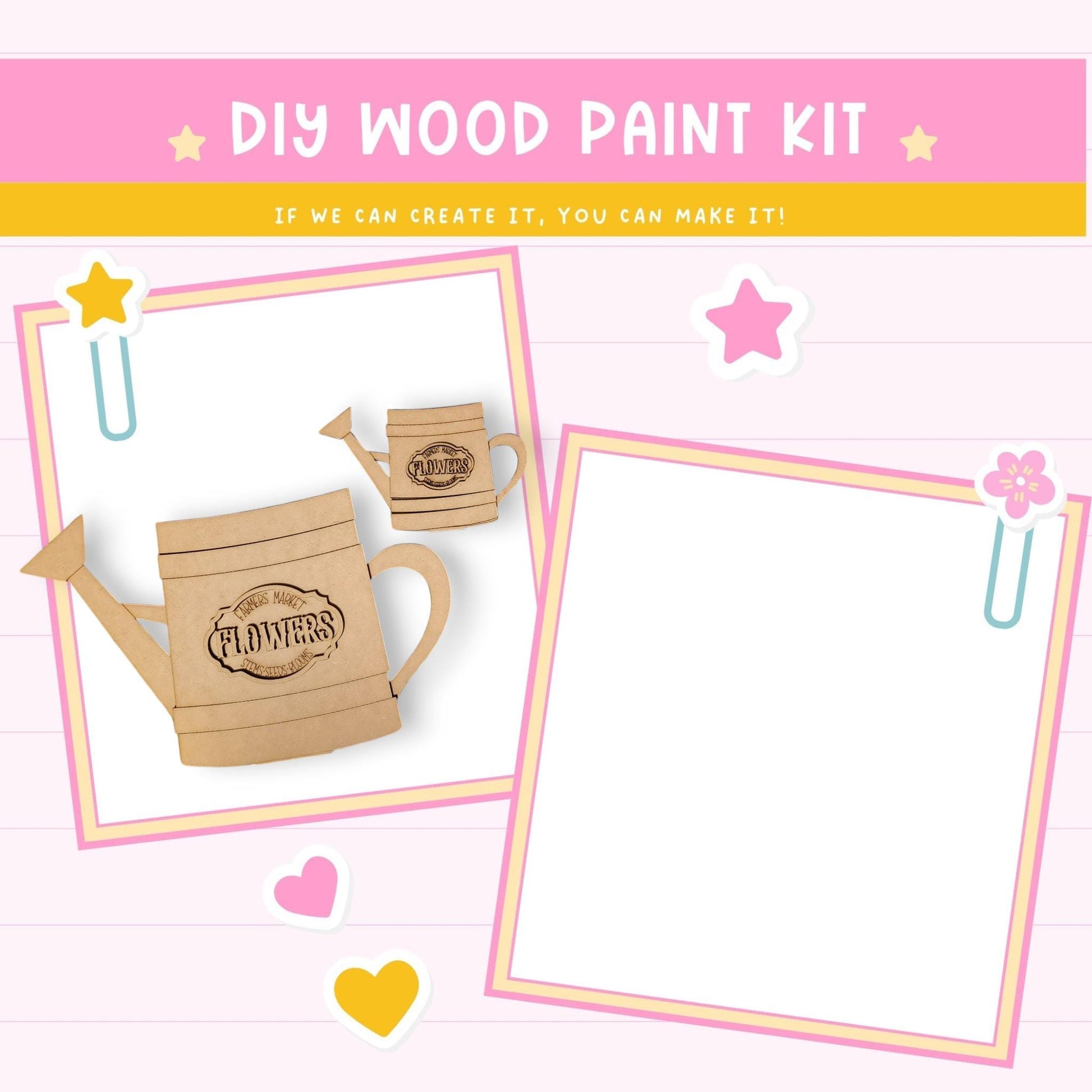 a picture of a wooden paint kit with a picture of a teapot and a