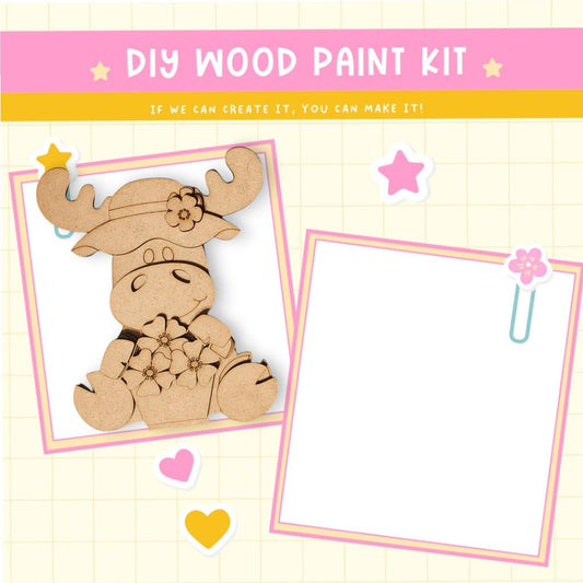DIY Spring Moose Shelf Sitter – Paint Your Own Kit – Unfinished Wood – Rustic Farmhouse Decor - RusticFarmhouseDecor