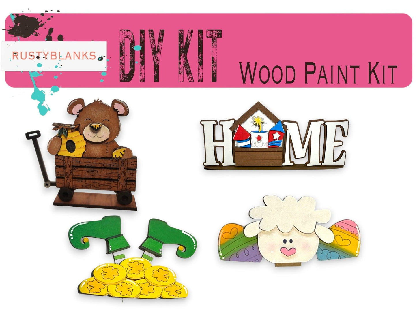 a picture of a wooden paint kit for kids