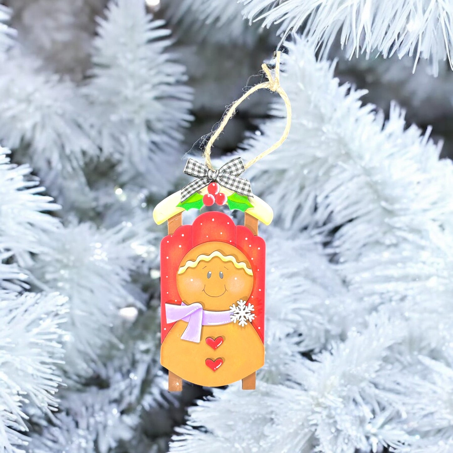 a christmas ornament hanging from a tree