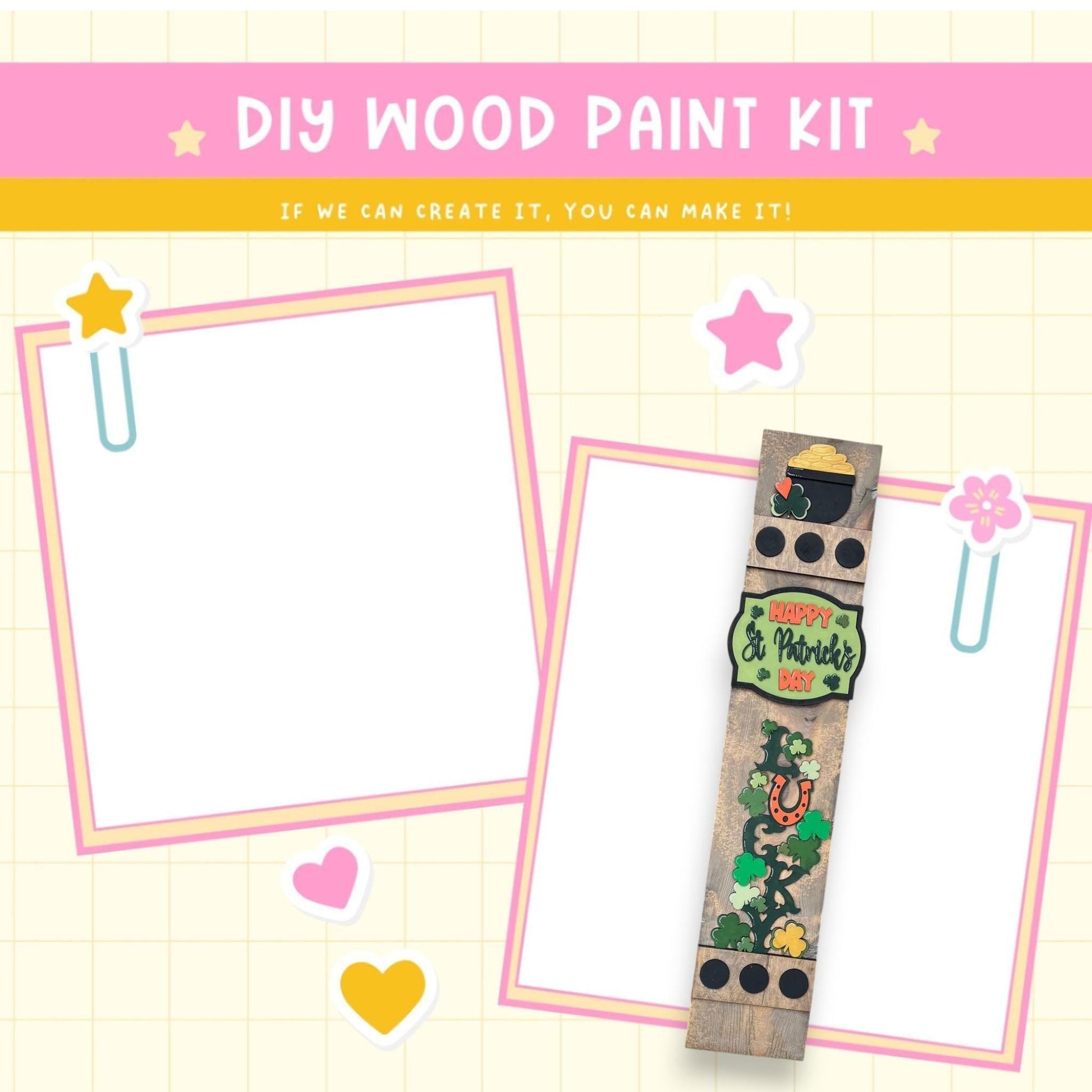 a diy wood paint kit with a picture frame