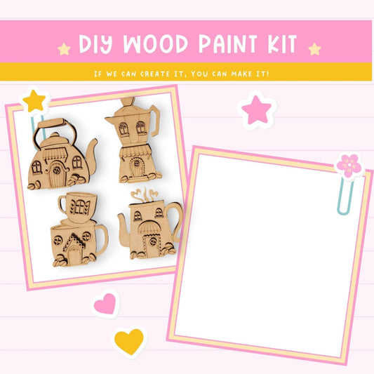 a wooden craft kit with a picture of a cat