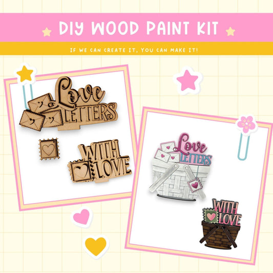 a couple of wooden magnets sitting on top of a table