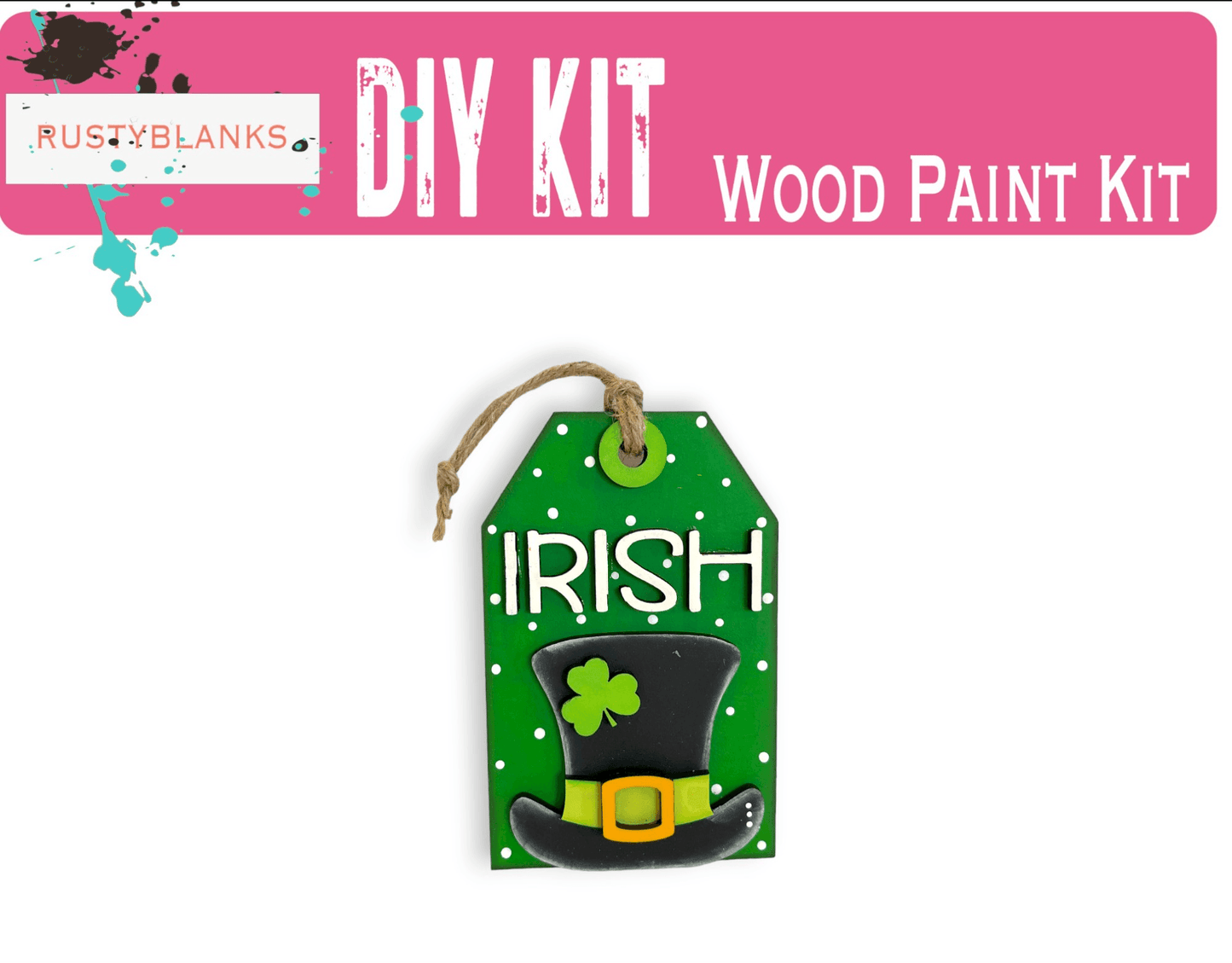 a wooden paint kit with a green hat