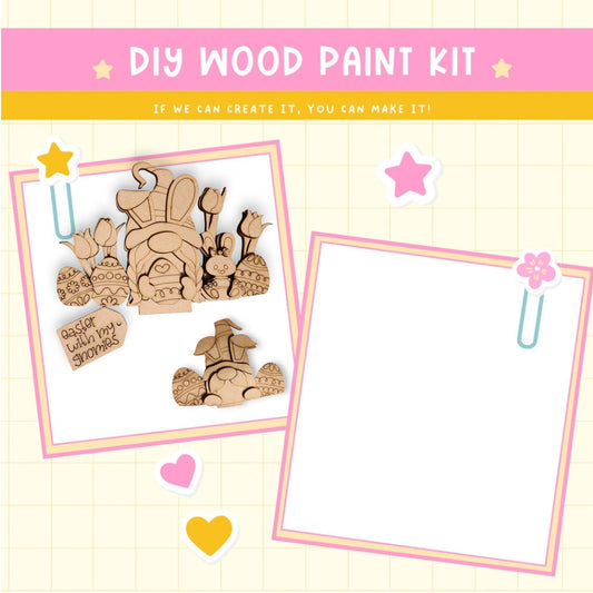 a wooden craft kit with a picture of a teddy bear