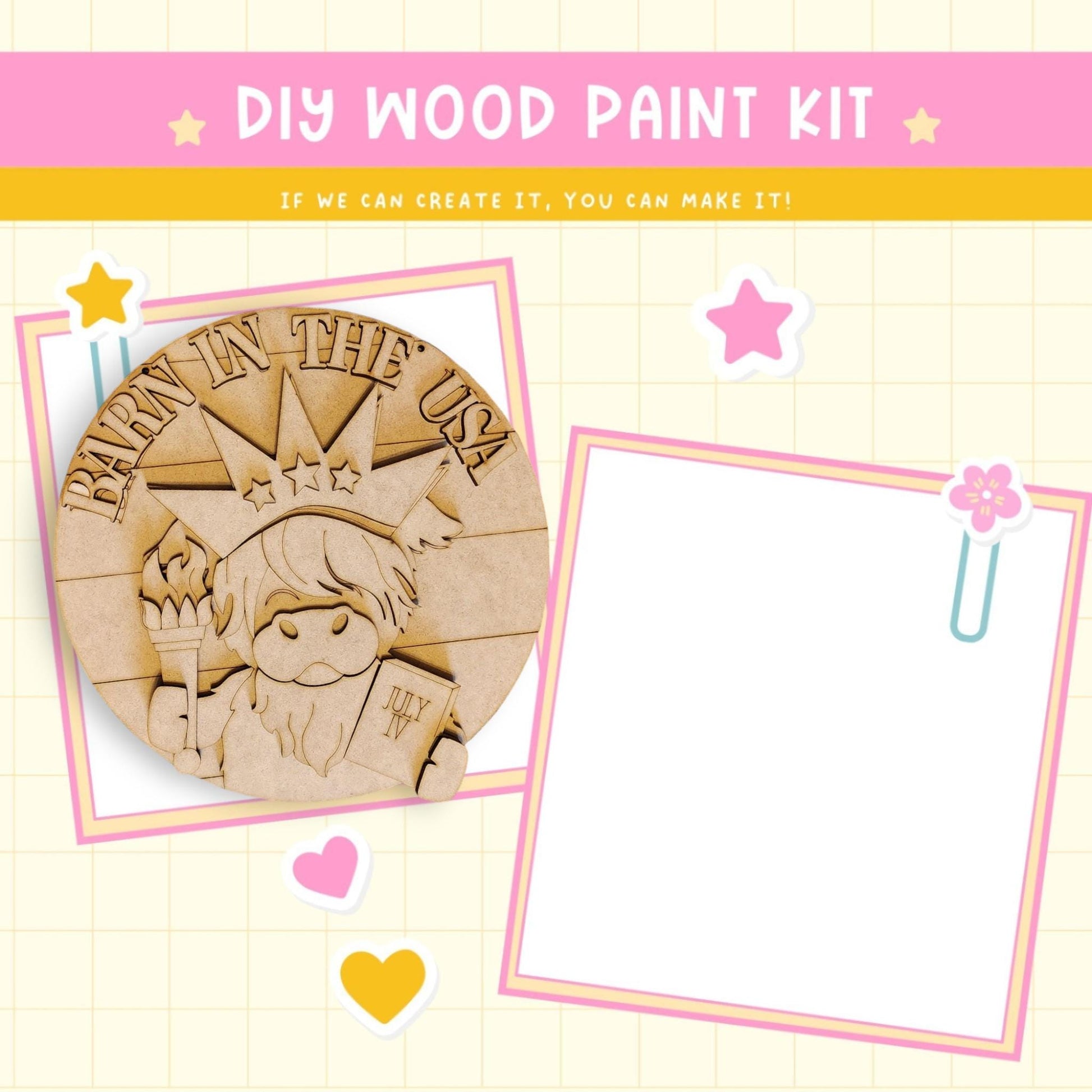 a wooden craft kit with a picture of a woman's face