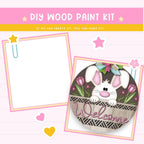 a card with a picture of a bunny inside of it