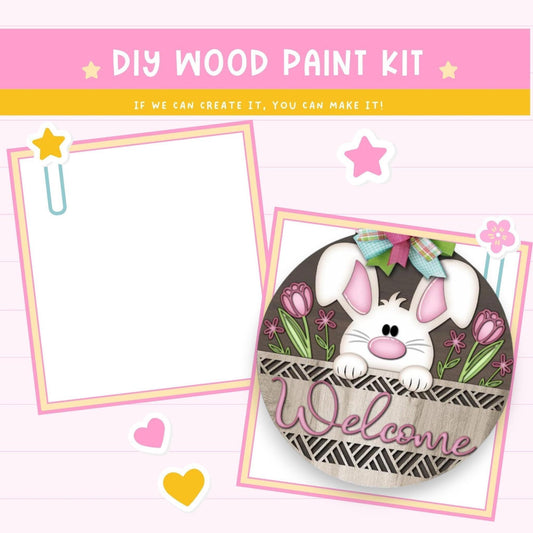 a card with a picture of a bunny inside of it