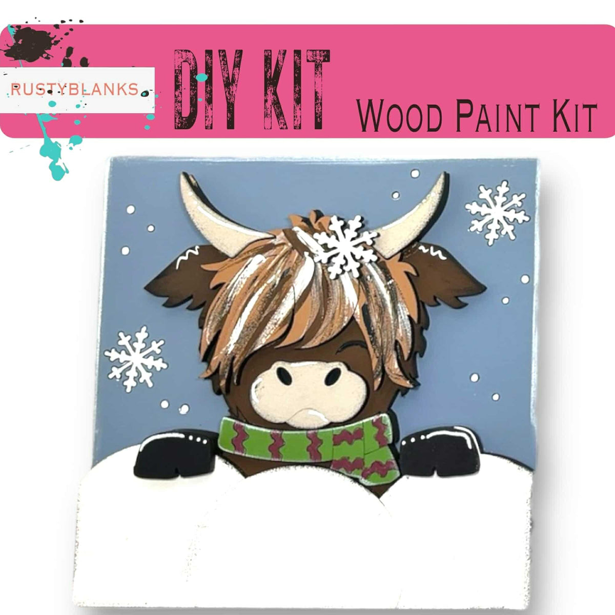 a picture of a cow with a scarf on