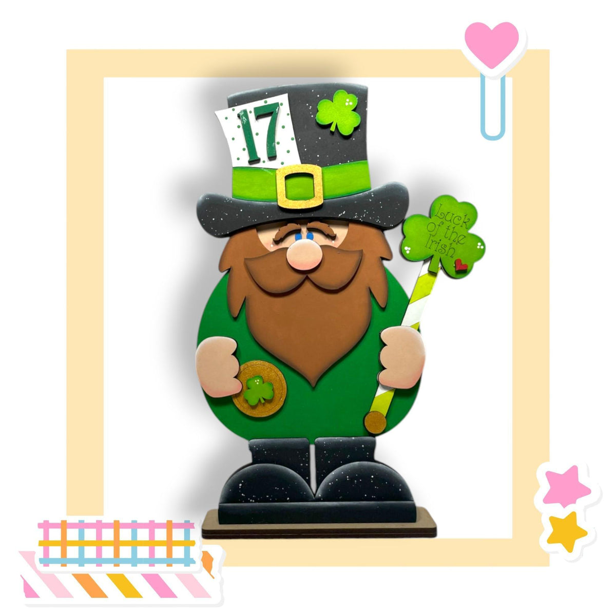 a st patrick's day card with a st patrick's day lepre