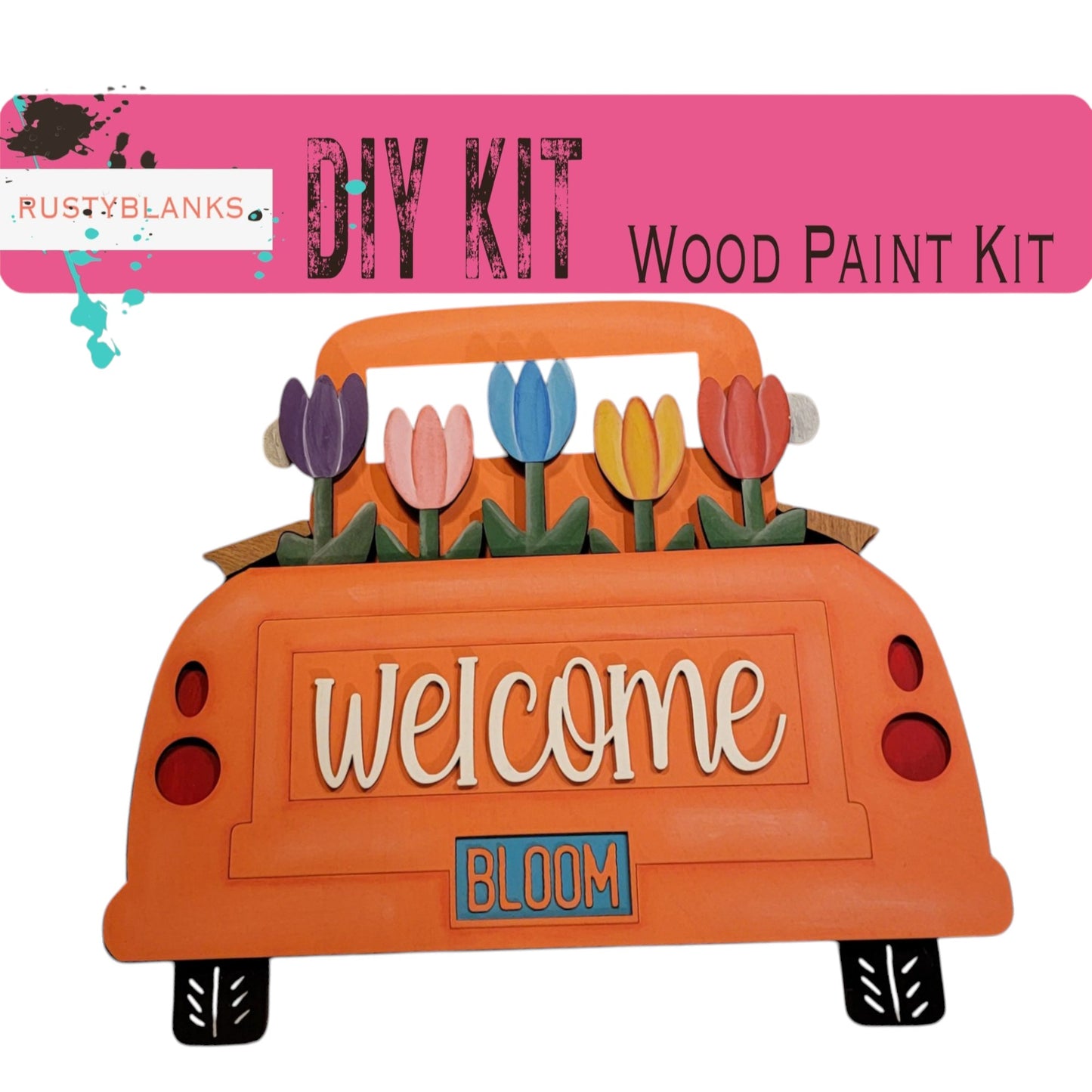 a sign that says welcome to the wood paint kit