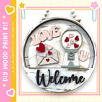 DIY Valentines Welcome Sign Insert: Seasonal Wooden Round Decor product image 1 from The Rustic Farmhouse