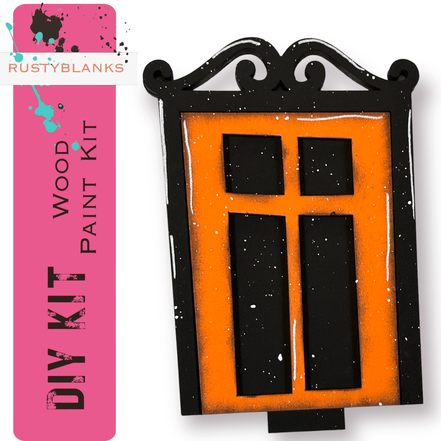 a picture of a black and orange window