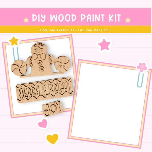 a wooden craft kit with a picture of a teddy bear