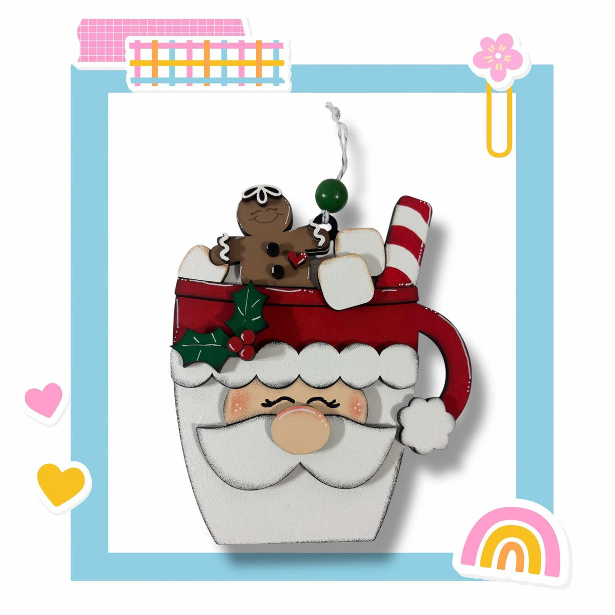 a picture of a santa claus ornament