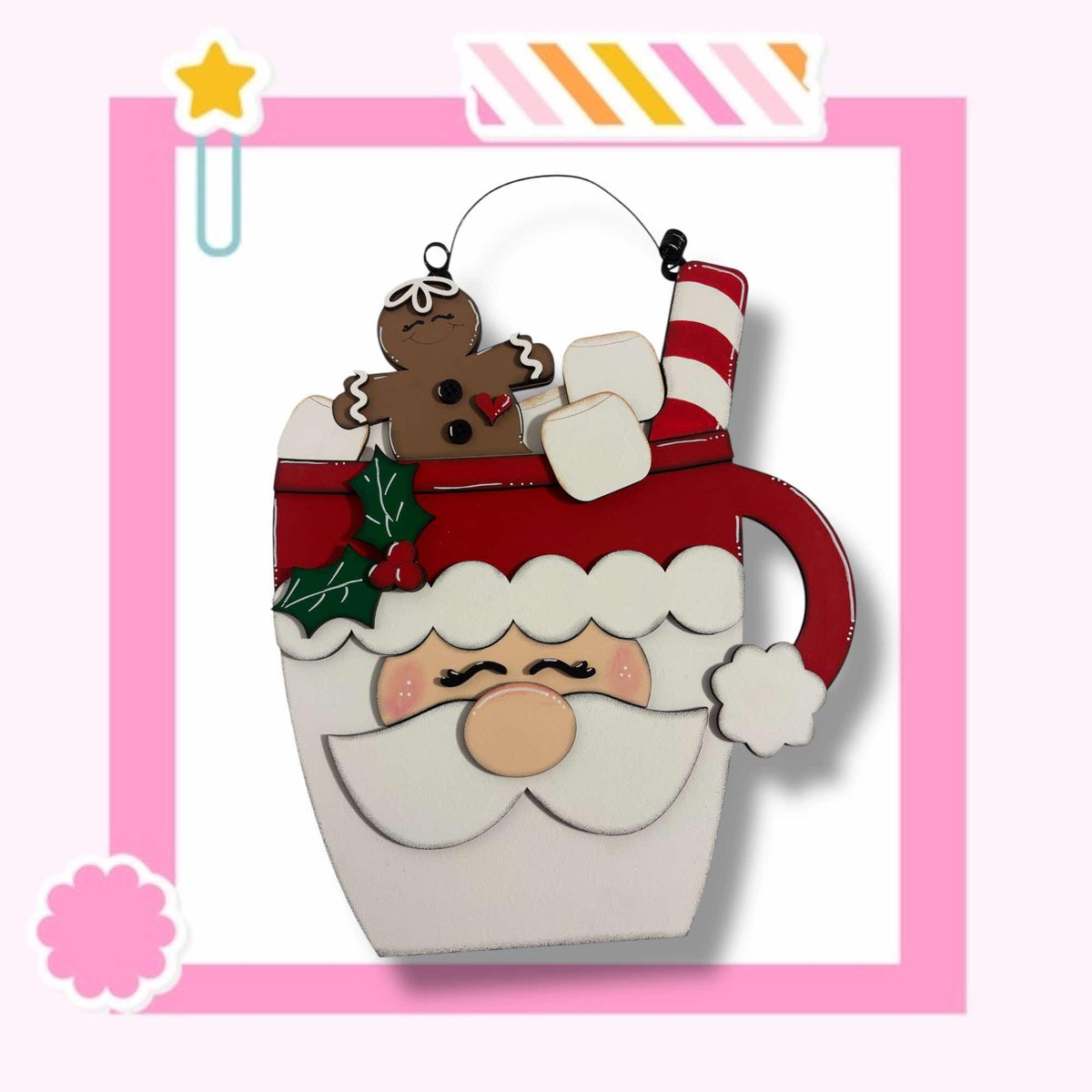 a picture of a santa claus ornament