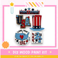 a picture of a usa themed wooden paint kit