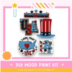 a picture of a usa themed wooden paint kit