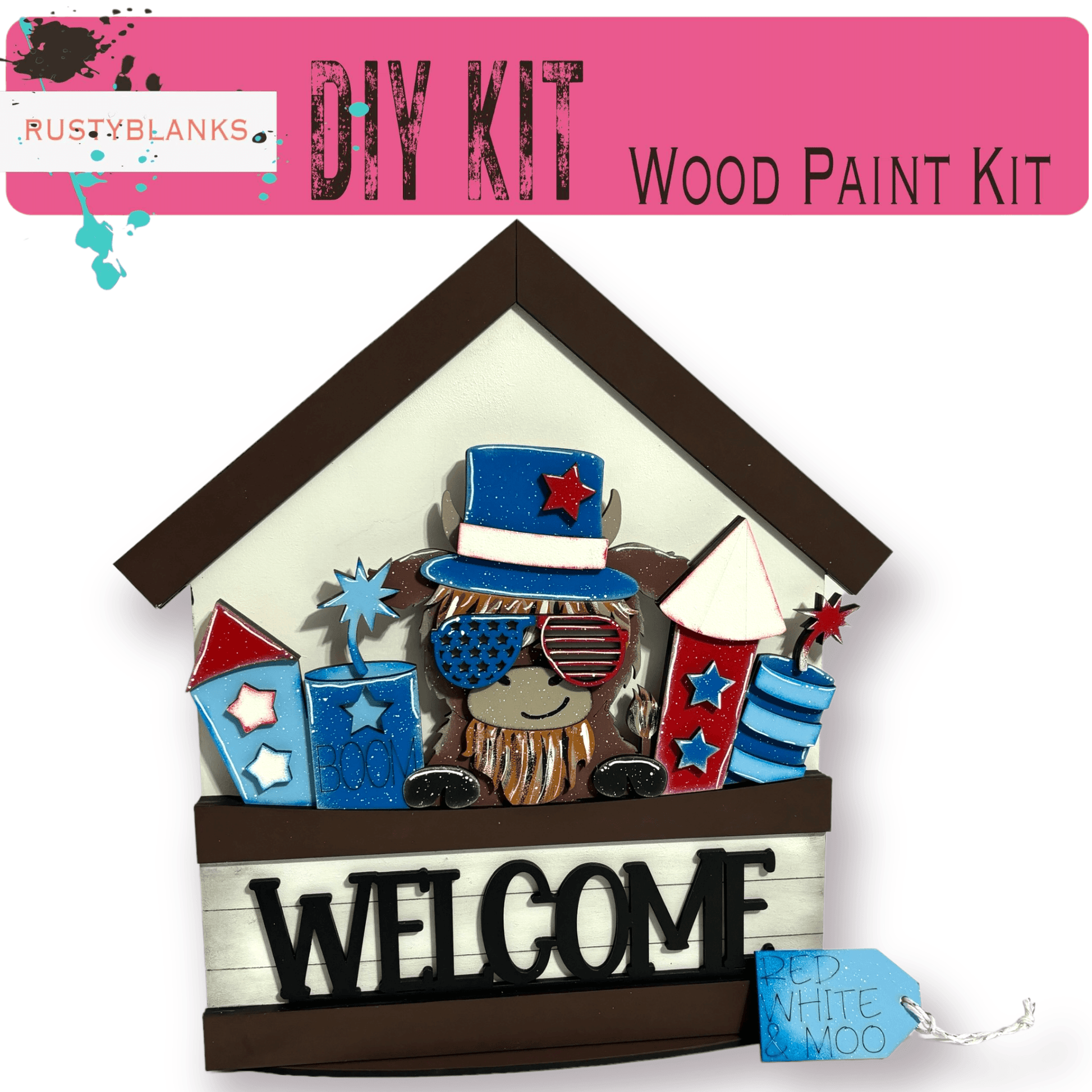 a picture of a welcome sign for a wood craft kit