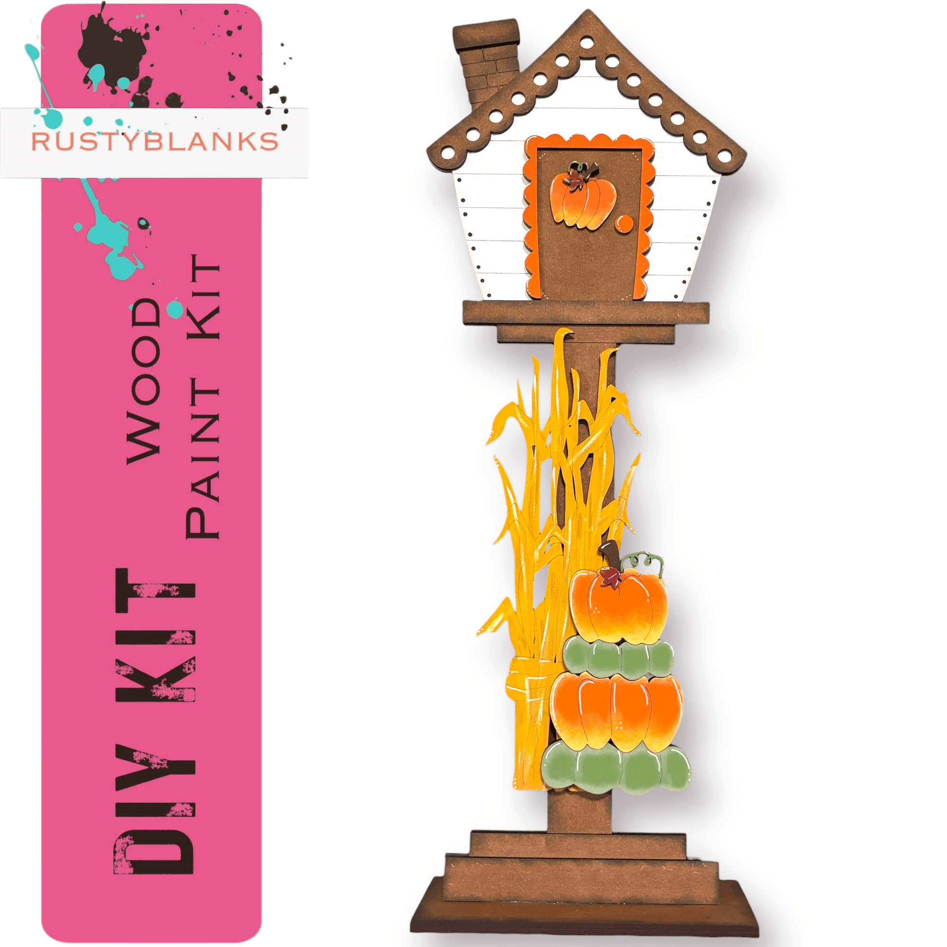 a wooden cuckoo clock with fall decorations on it