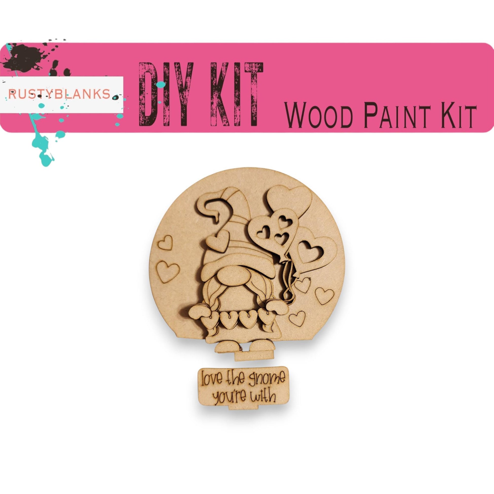 a wooden craft kit with a picture of a dog