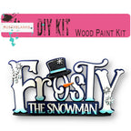 a wooden sign that says frosty the snowman