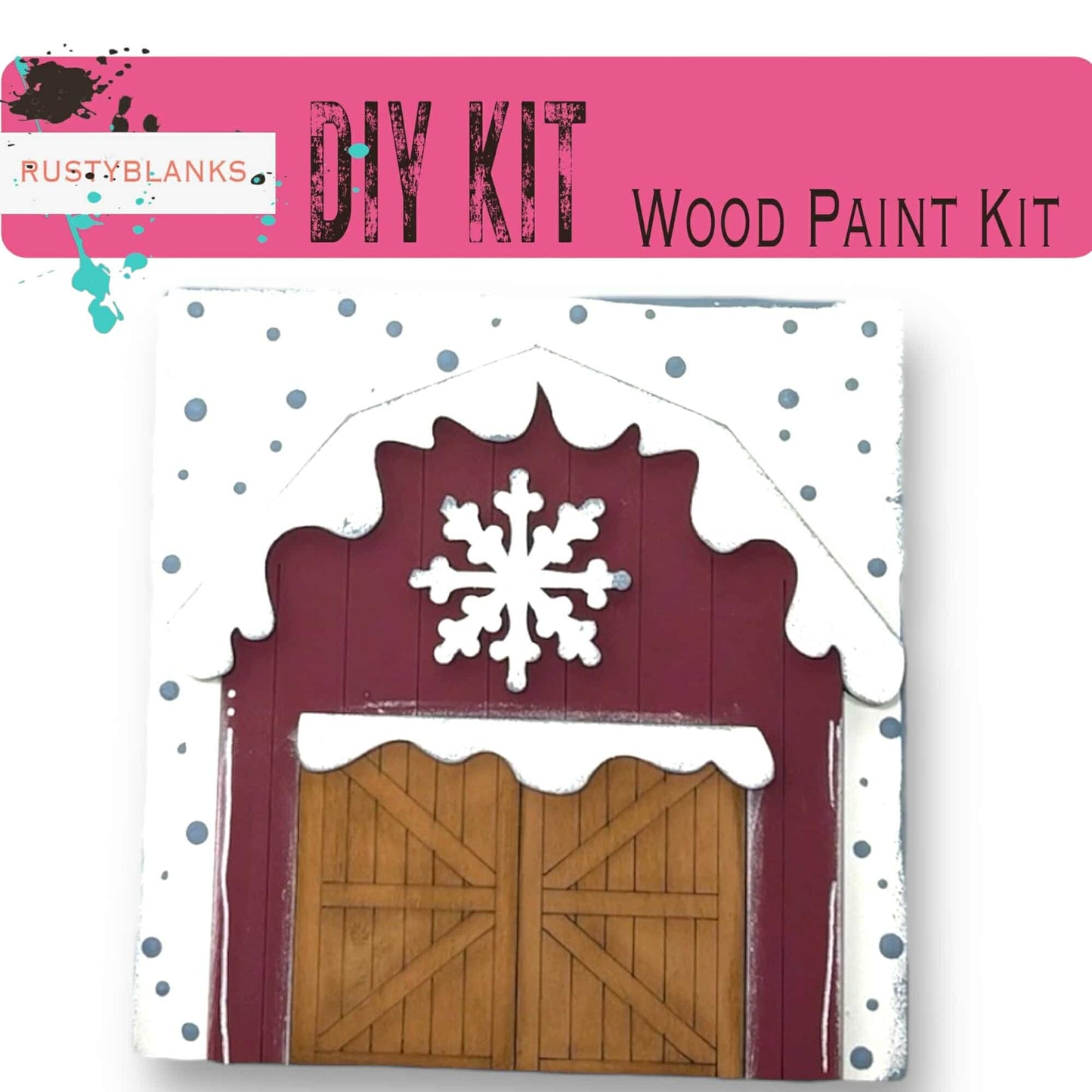 a picture of a wooden door with a snowflake on it