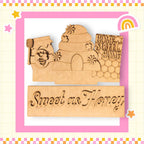 a wooden cutout of a ginger as honey