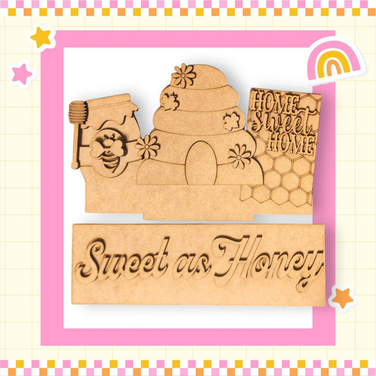 a wooden cutout of a ginger as honey